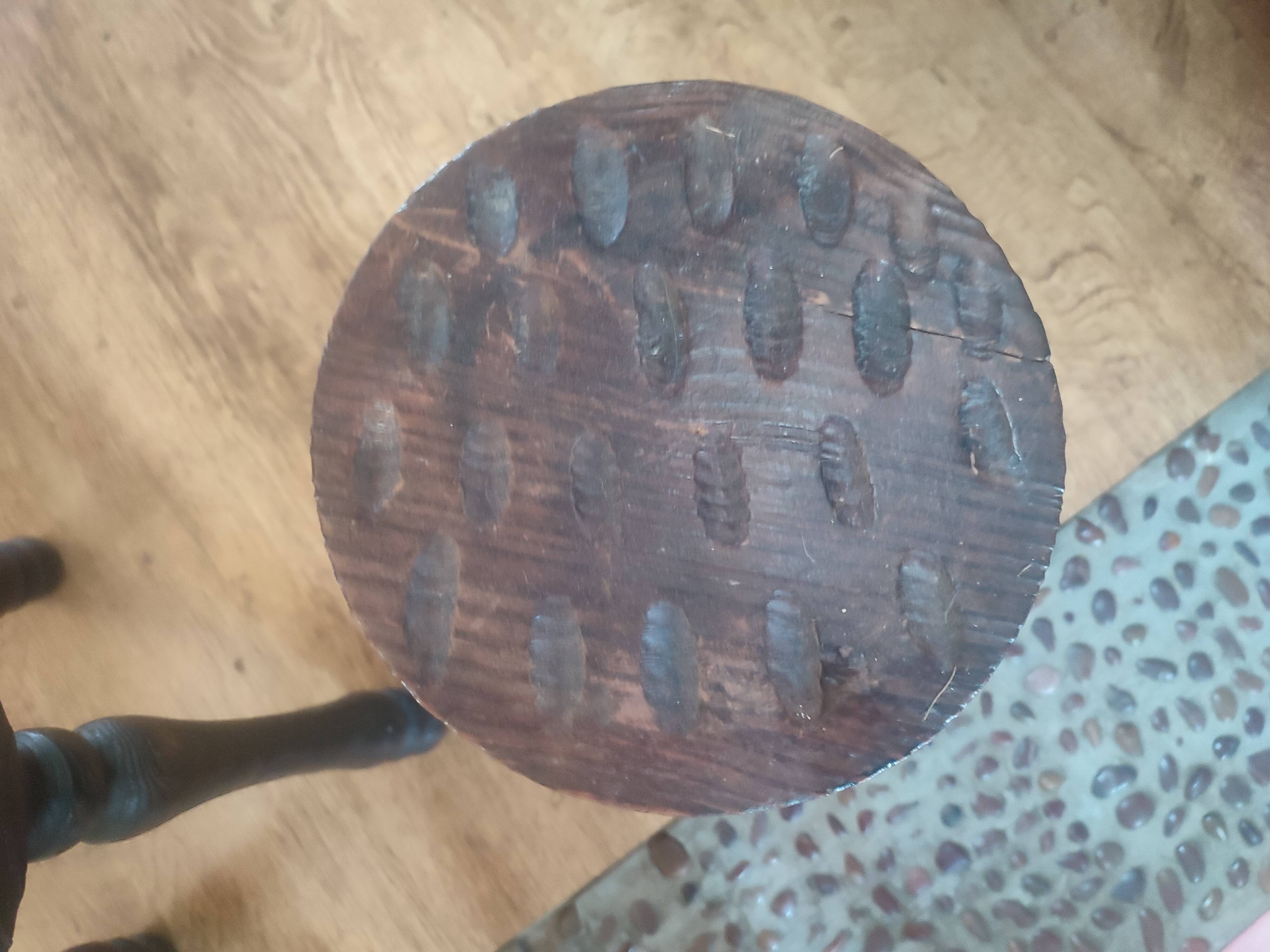 Pair of wooden shepherd's stools