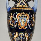Baluster vase in Gien, renaissance decoration