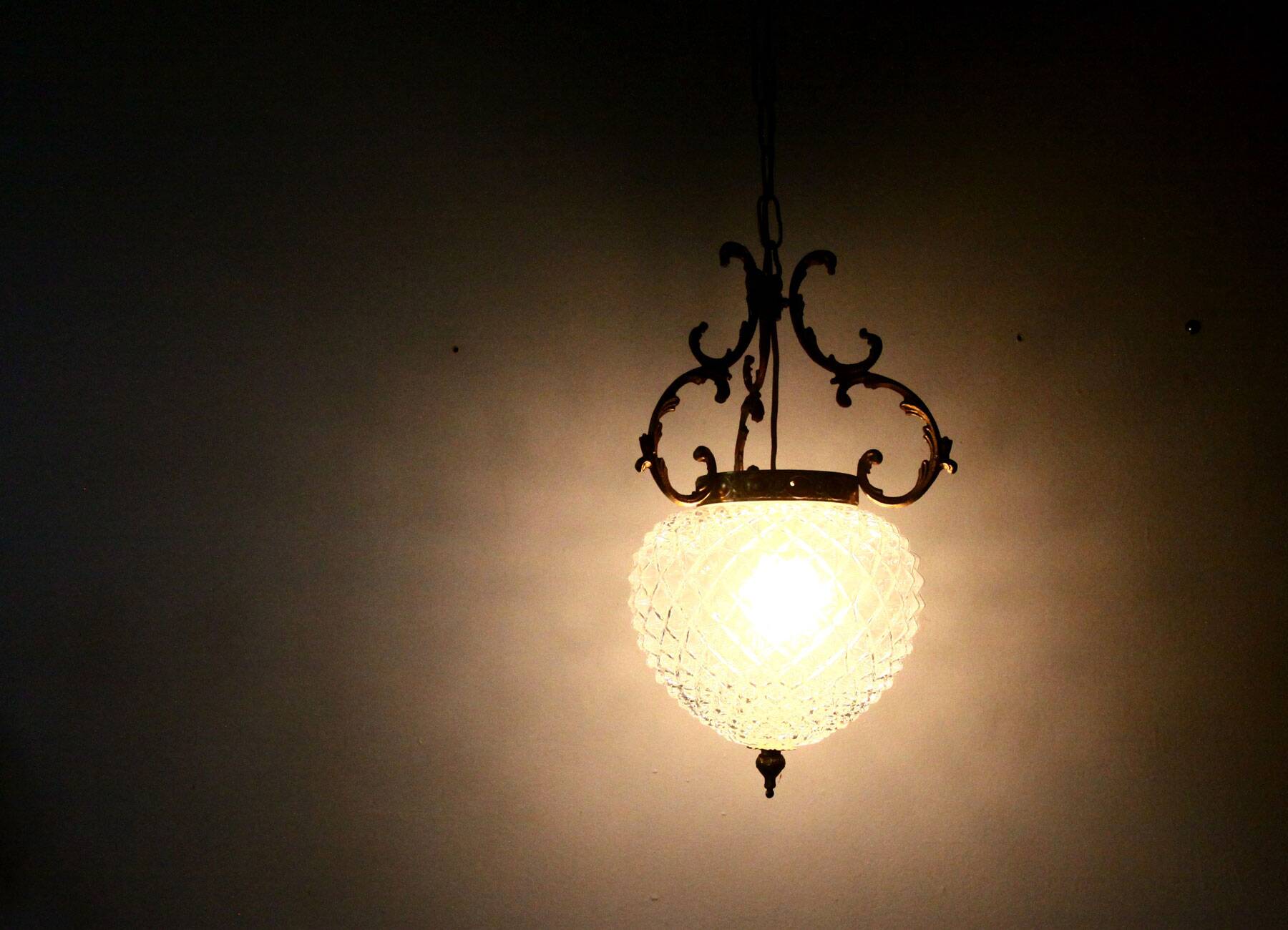 Chiseled glass chandelier