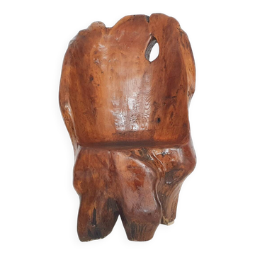 Hand carved wooden tree trunk chair, 1970's