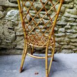 Suite of 4 chairs in rattan Louis Sognot