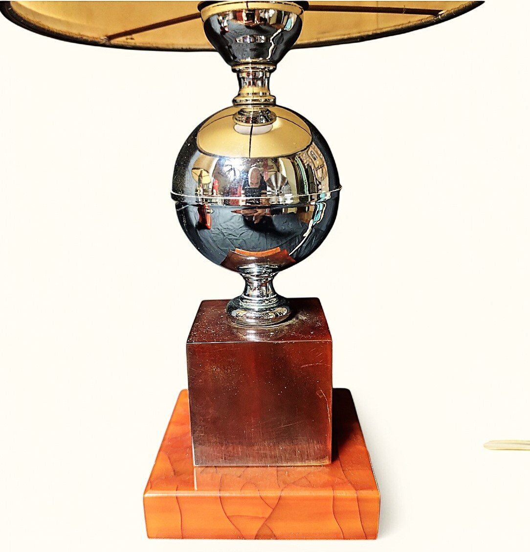 Pair of Lamps by Maison Barbier in Steel and Bakelite/Fawn Resin, 1960s-1970s