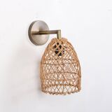 Gold Rattan Sconce Lamp