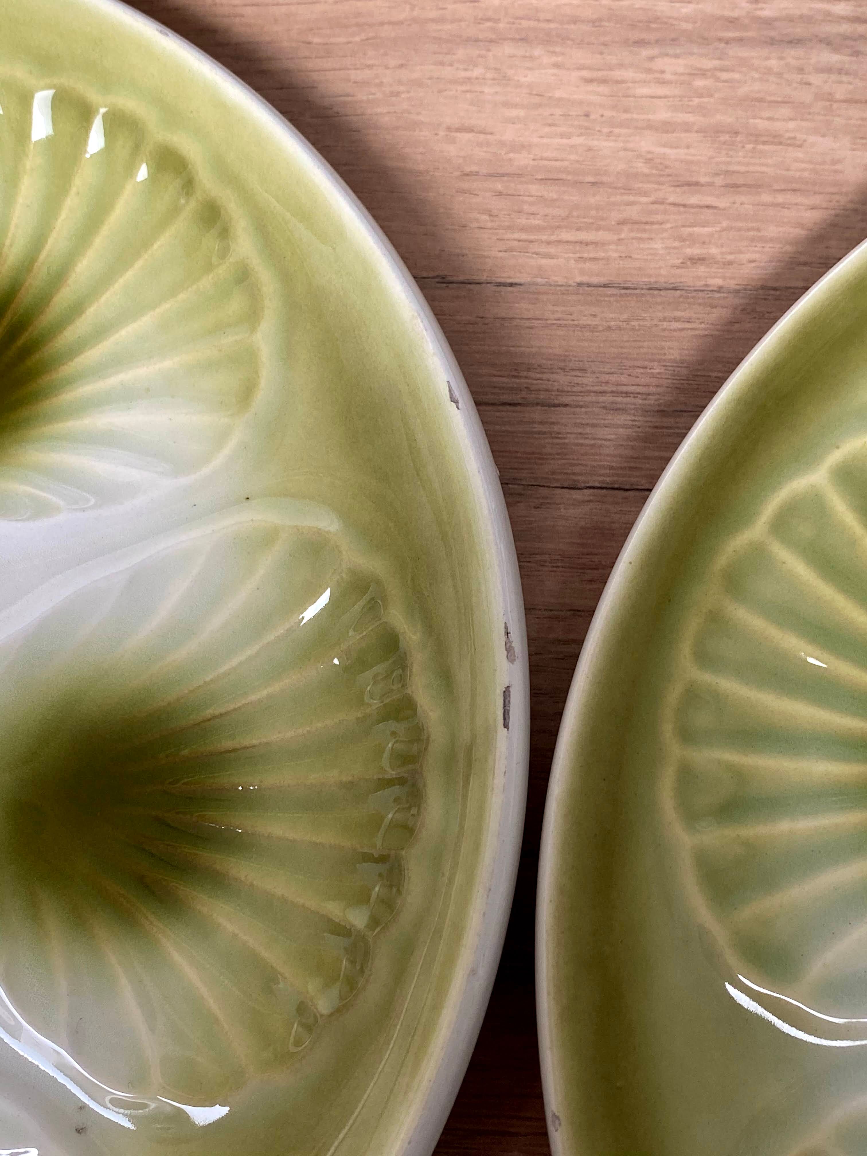 Set of 6 oyster plates in Earthenware Mill of Wolves