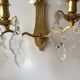 Pair of old style Louis XVI gilded bronze and Crystal