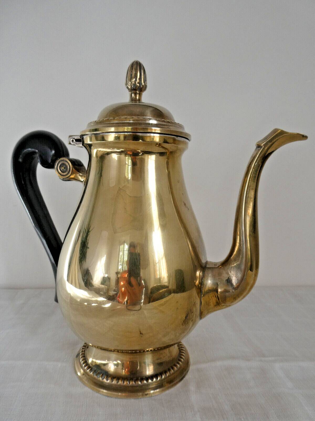 Louis XVI style silver-plated teapot / chocolate pot, early 20th century
