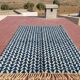 Moroccan Berber rug blue and ecru 300x200 cm – geometric pattern