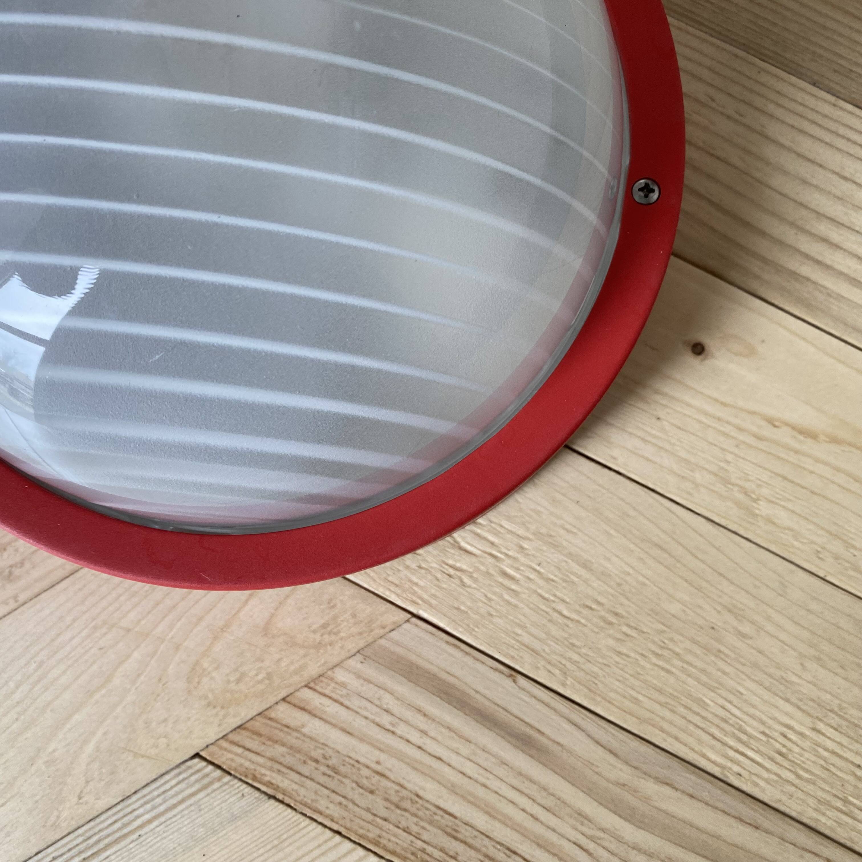 Wall light ceiling light porthole glass Prisma model Eko red LAMP-7441