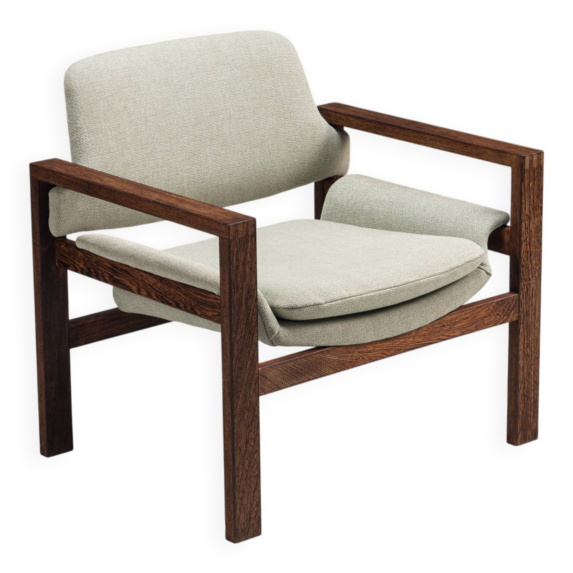 Fauteuil lounge en wengé de milieu de siècle