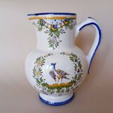 Angoulême earthenware pitcher "Le Renoleau" Moustiers decor