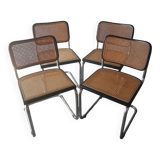 Set of 4 vintage Cesca B32 Marcel Breuer chairs