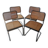 Set of 4 vintage Cesca B32 Marcel Breuer chairs