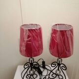 Paire de lampes en fer forge
