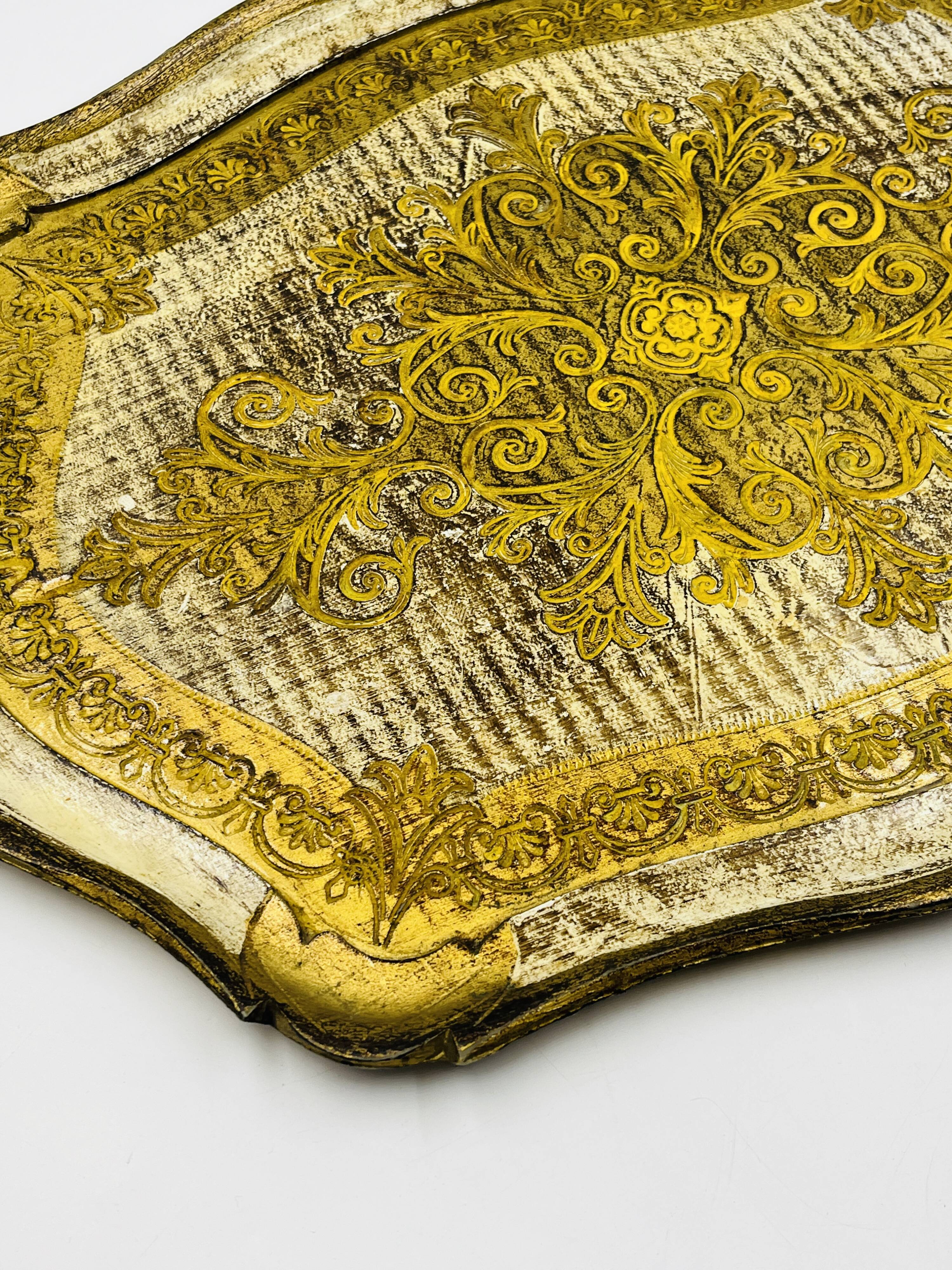 Decorative vintage baroque gold plateau