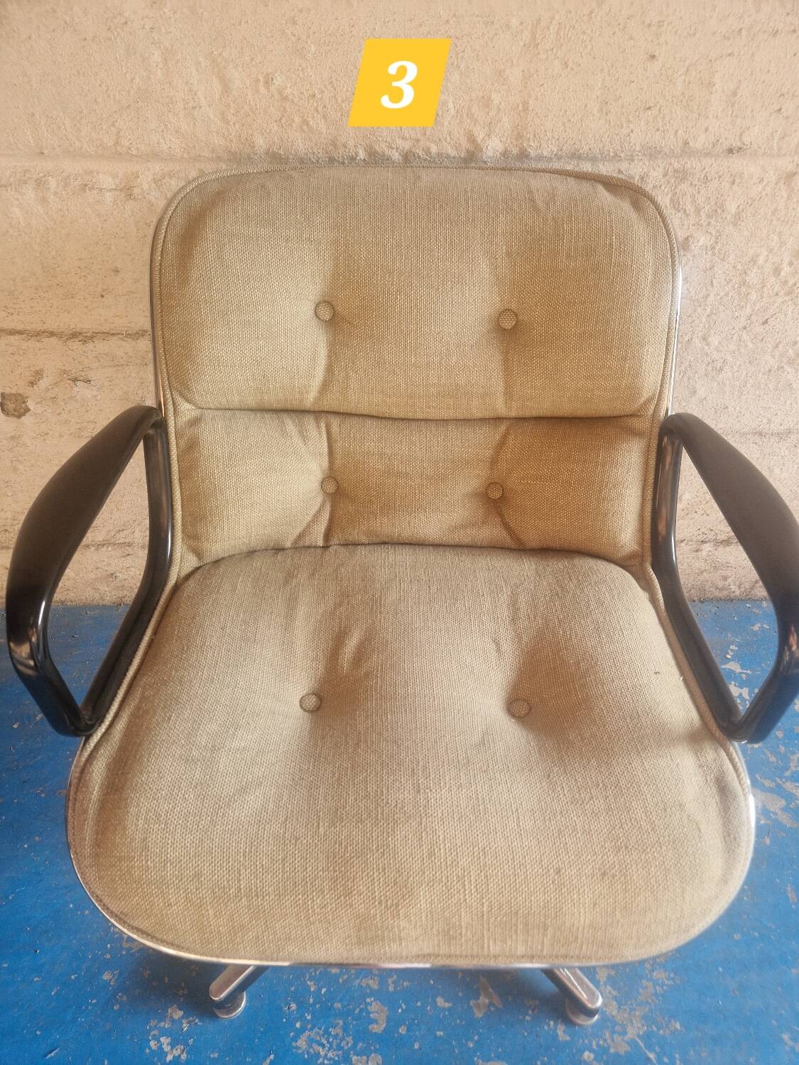 Set of 4 Charles Pollock style armchairs for Knoll