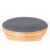 Large rattan pouf