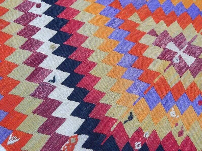 Vintage Turkish hallway rug 126x327 cm