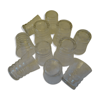 Set of 11 glasses decorated with "beading" decoration