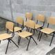 Lot de 6 chaises vintage Galvanitas couleur crème