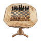 Chess table with handmade drawers made of olive wood