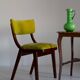 Chaise Mid-Century Moderne, Velours Vert Citron, FR Dedar, Pologne, Années 1960