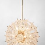 Grand superb Sputnik floral chandelier in glass and brass, Germany, 1960s.