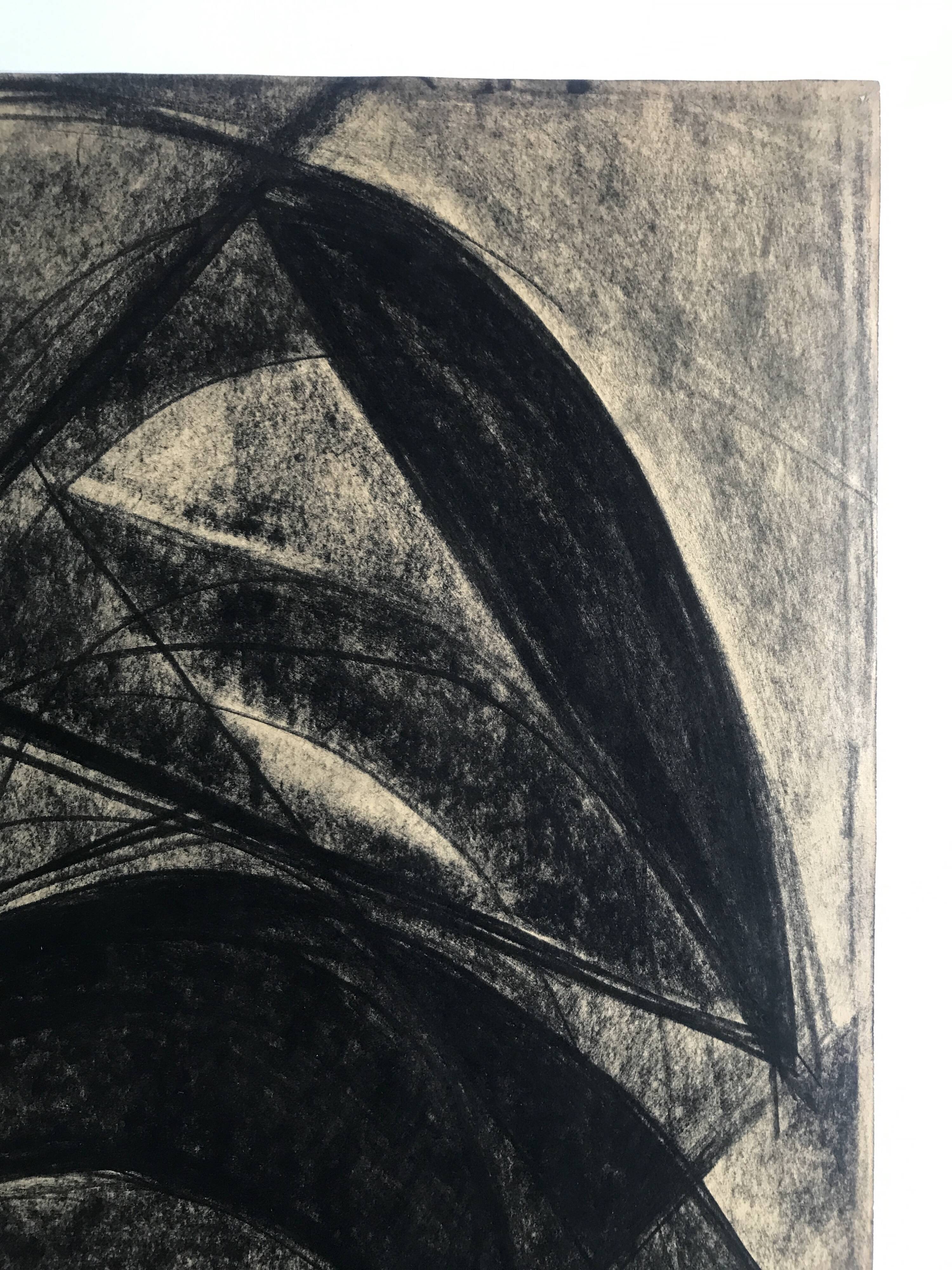 heide lindecke, untitled, circa 1960-70. charcoal on paper
