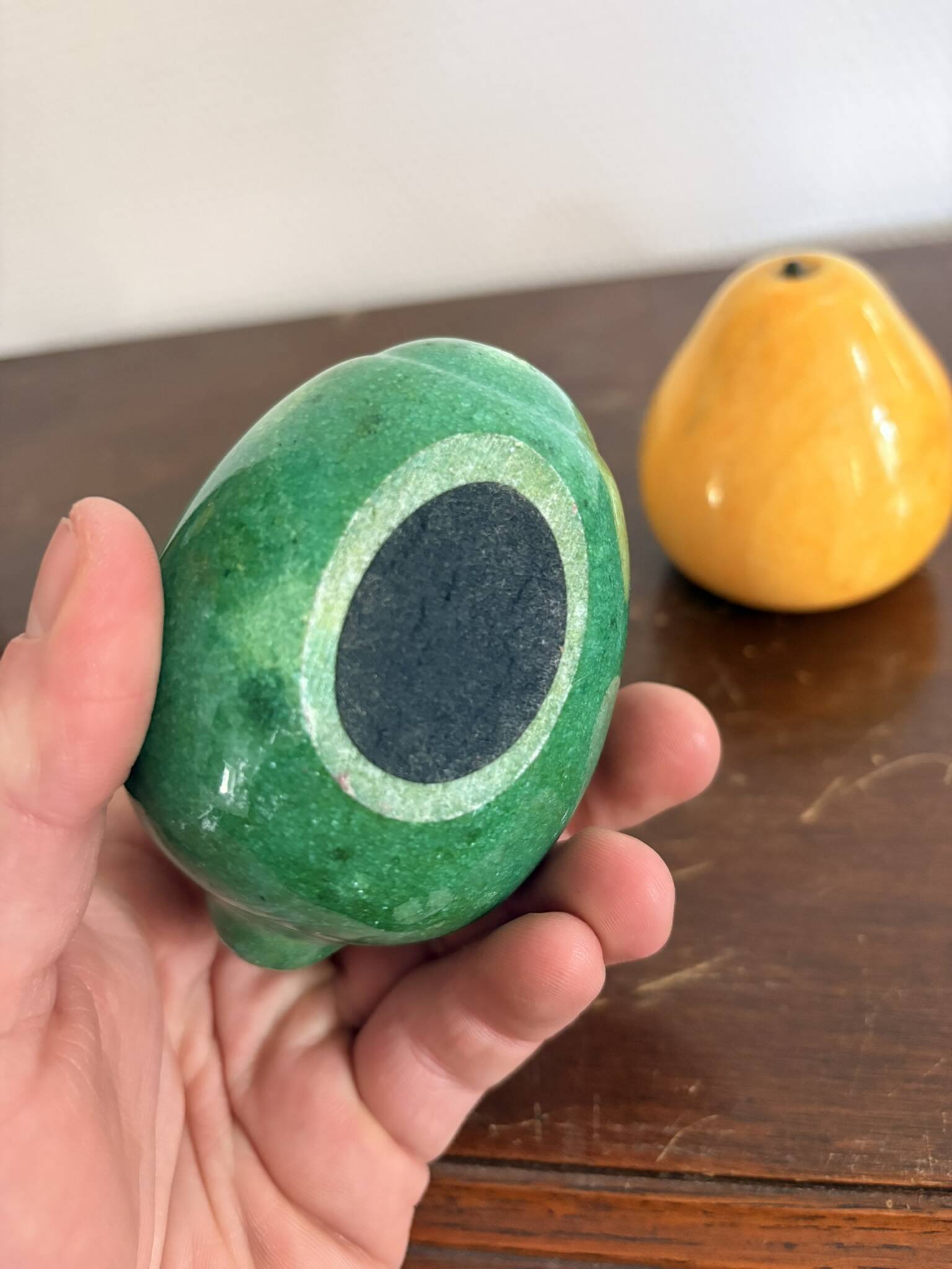 Vintage Italian Polished Alabaster Pear Lemon Fruit