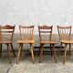 Set of 4 vintage beech bistro chairs – compass legs