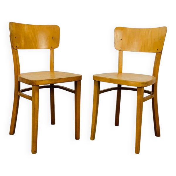 Paire de chaises bistrot Thonet, bois, années 60
