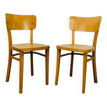 Pair of Thonet bistro chairs, wood, 1960s
