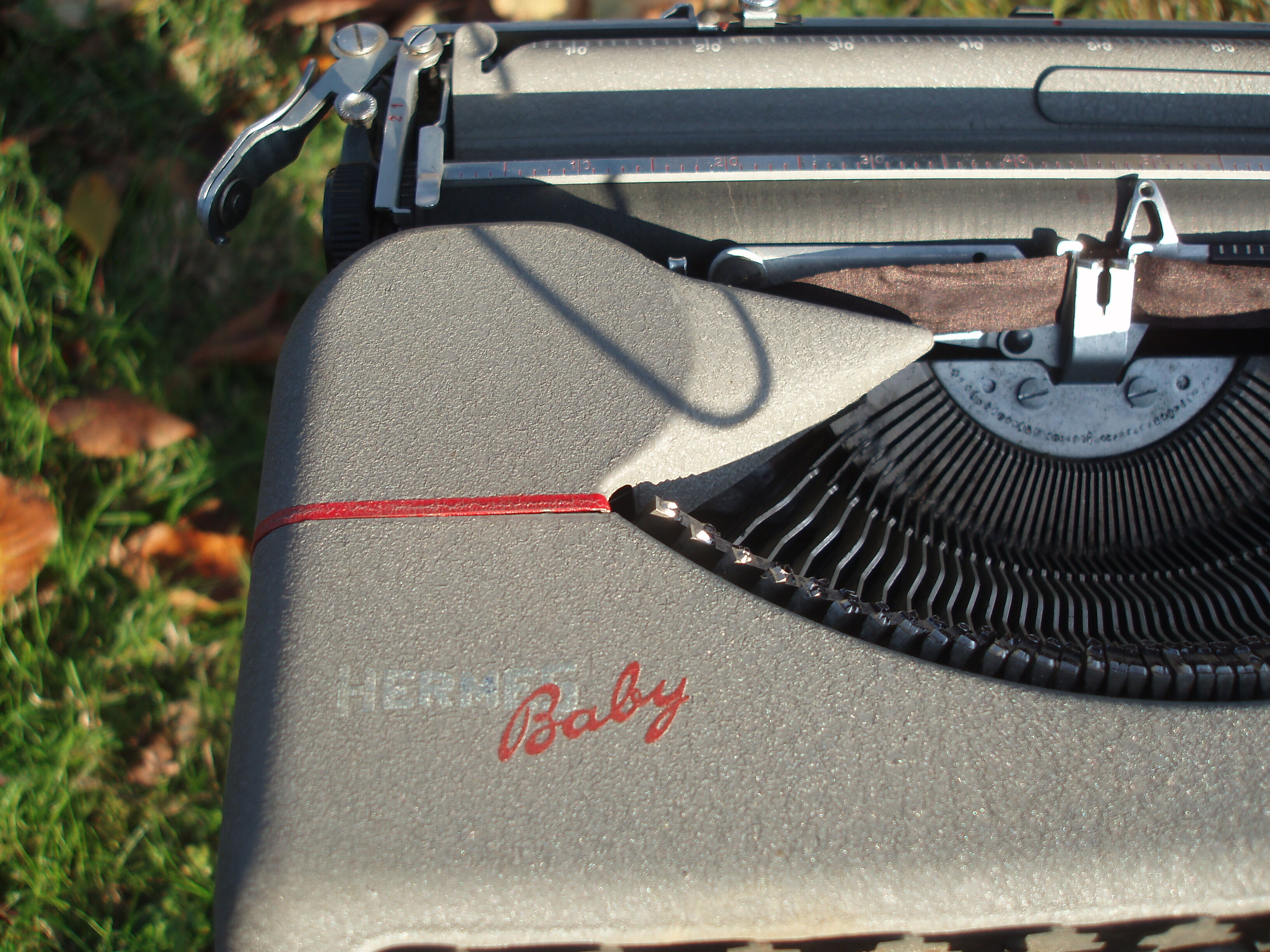 Hermes Baby typewriter with bag