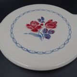 Digoin earthenware pie dish - Sarreguemines- Model Cannes - Rose decoration - circa 1940