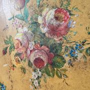 Old and large painted sheet metal tray / late 19th century