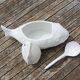 Antique white ceramic fish tureen