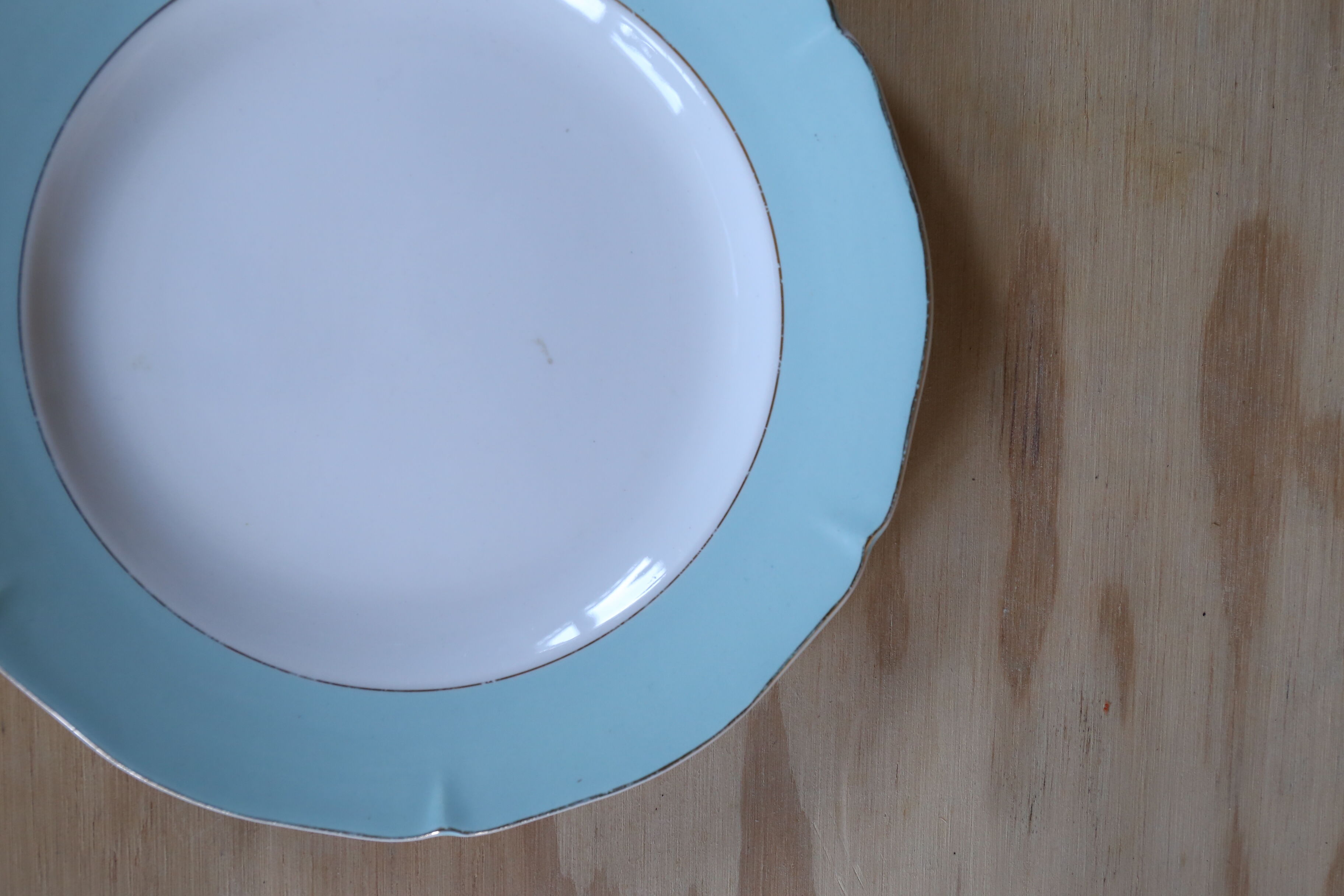 Vintage plates aqua/mint edge Ceranord