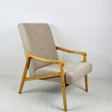 Czech Model Armchair in Beige Boucle attributed to Jiri Jiroutek, 1970s