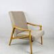 Fauteuil modèle tchèque en boucle beige attribué à Jiri Jiroutek, années 1970