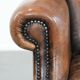 Unique large sheepskin Chesterfield wingback armchair in English style