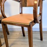 Pair of bridge armchairs and matching chairs – Art Deco style 1950