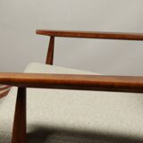 Vintage armchair Bouclè Beige lounge chair Mid Century Modern