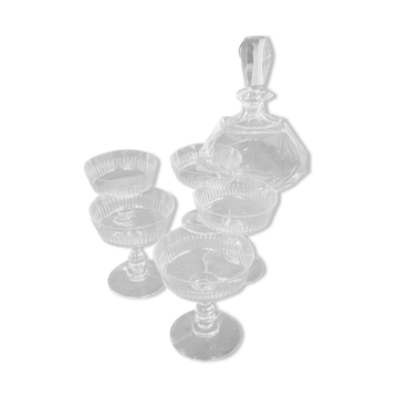 5 crystal champagne glasses