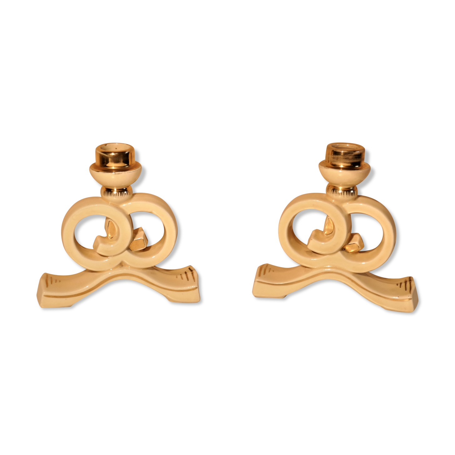 Art Deco ceramic candlesticks