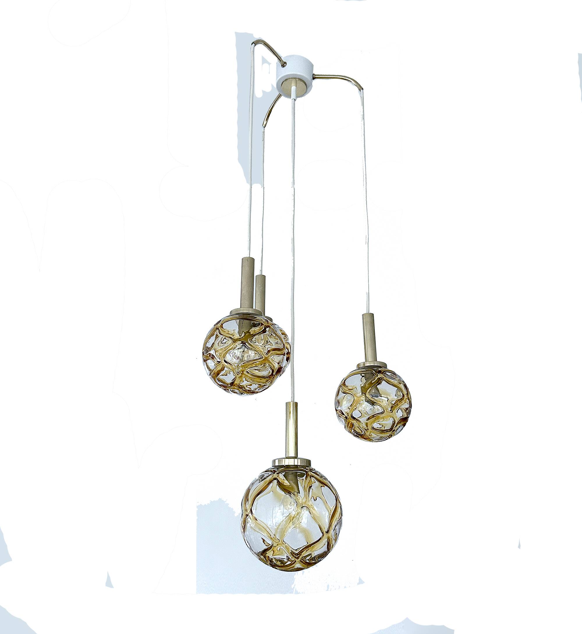 Large Mid Century  Bubble Glass Pendant Light