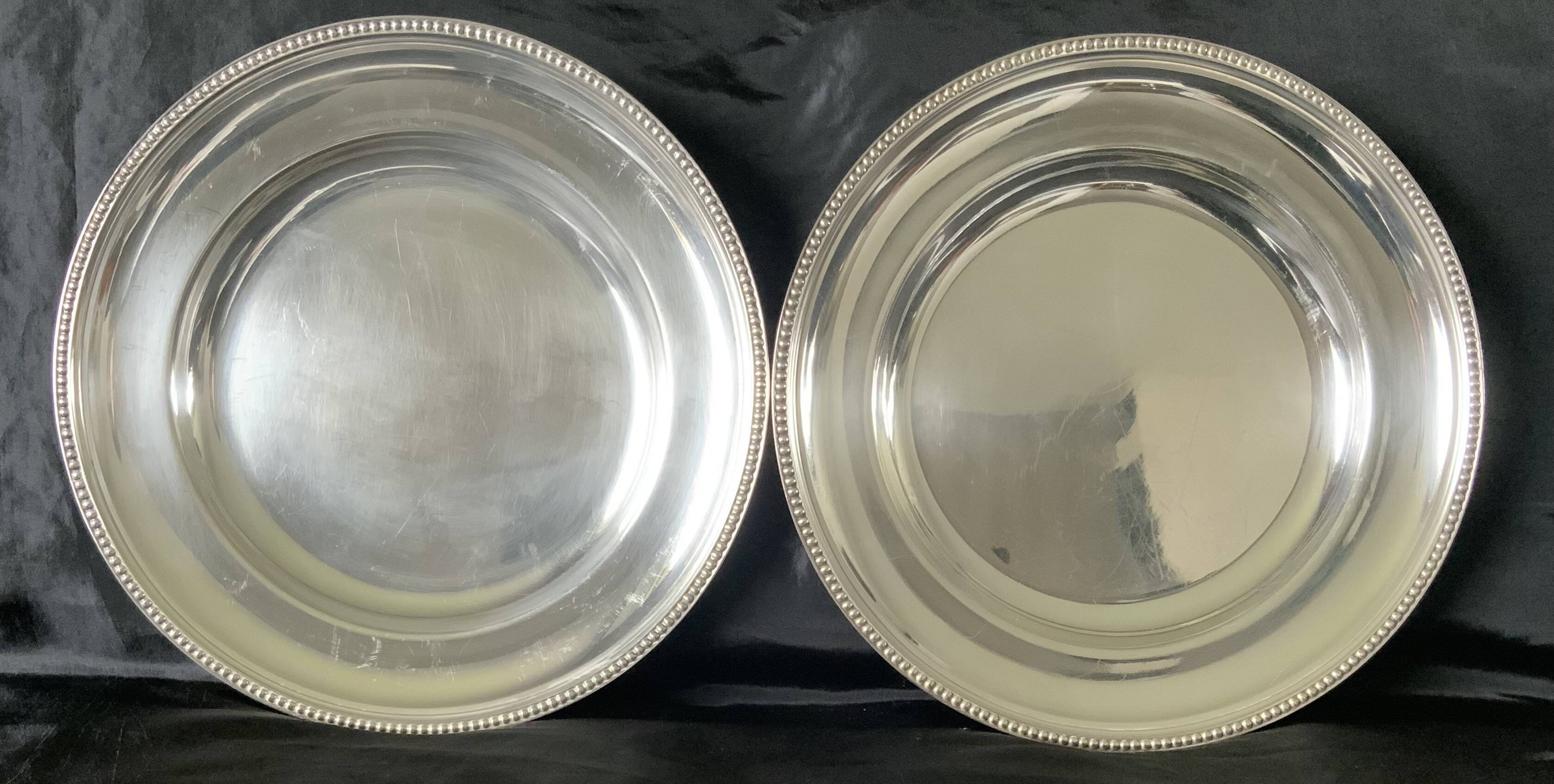 2 large ercuis dishes in silver metal
