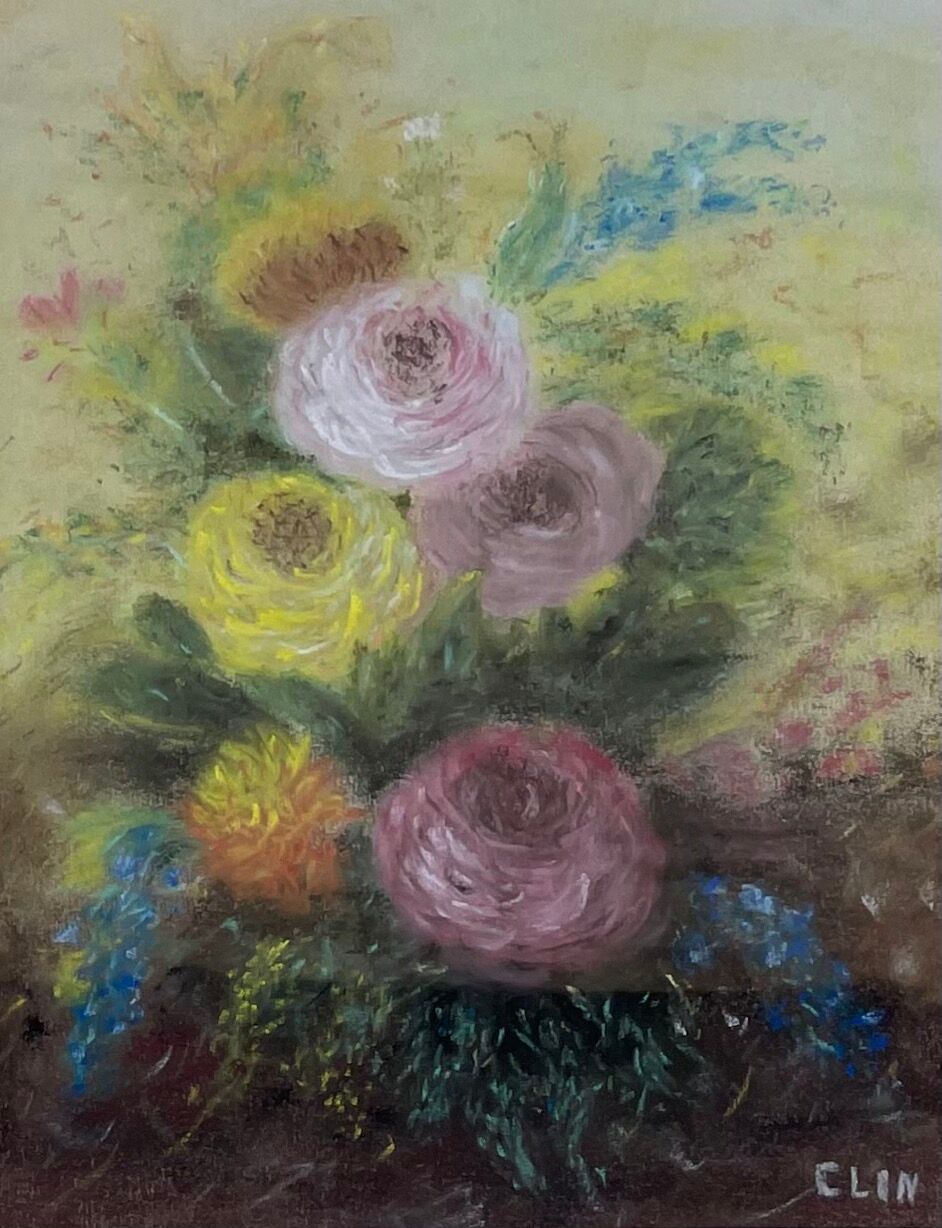 Painting old still life painting with roses Still Life XXth