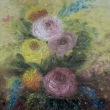 Painting old still life painting with roses Still Life XXth