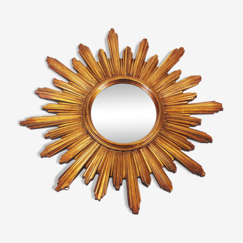 Miroir solaire en résine dorée italienne