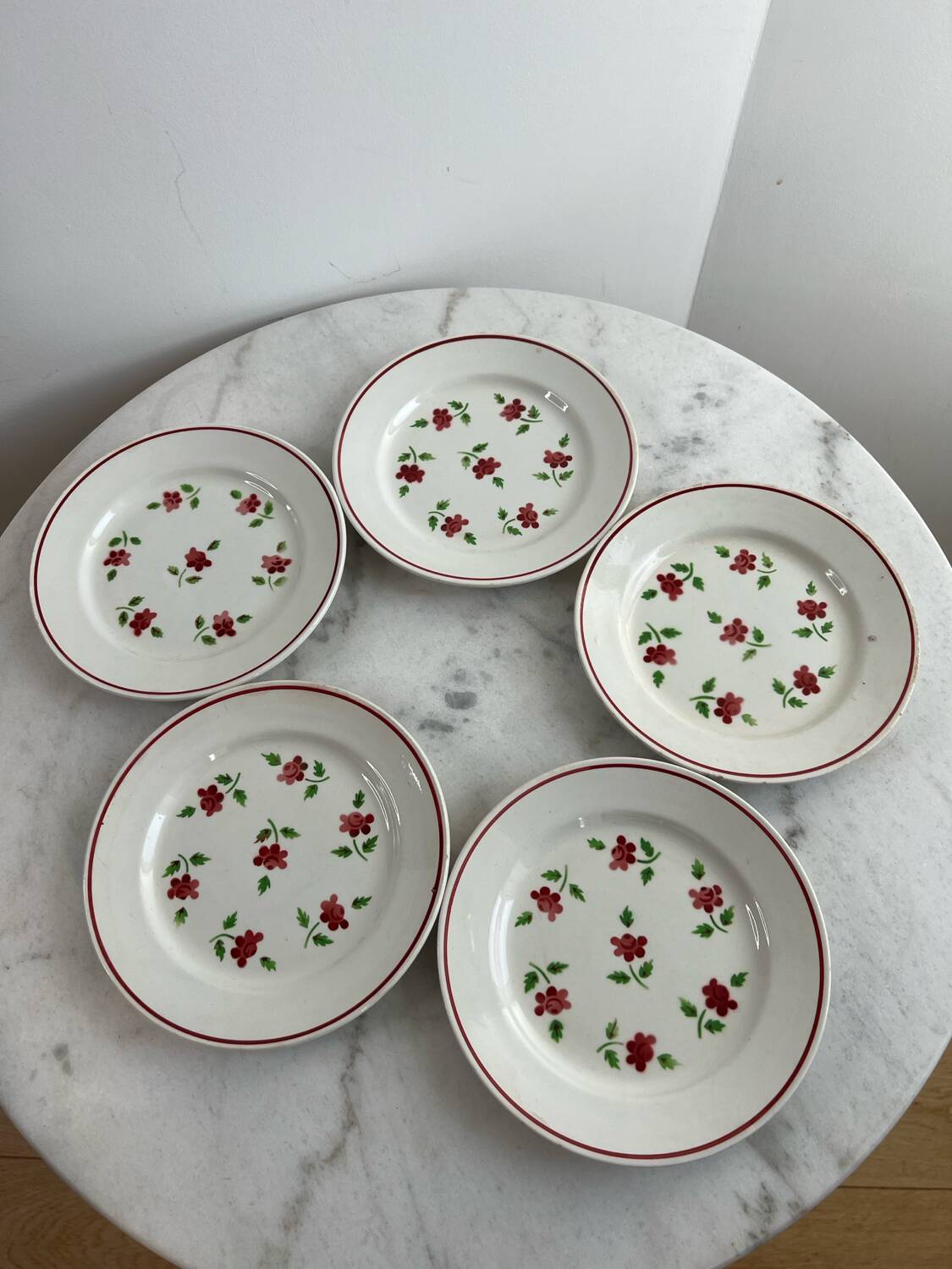 5 assiettes Lunéville Rosine
