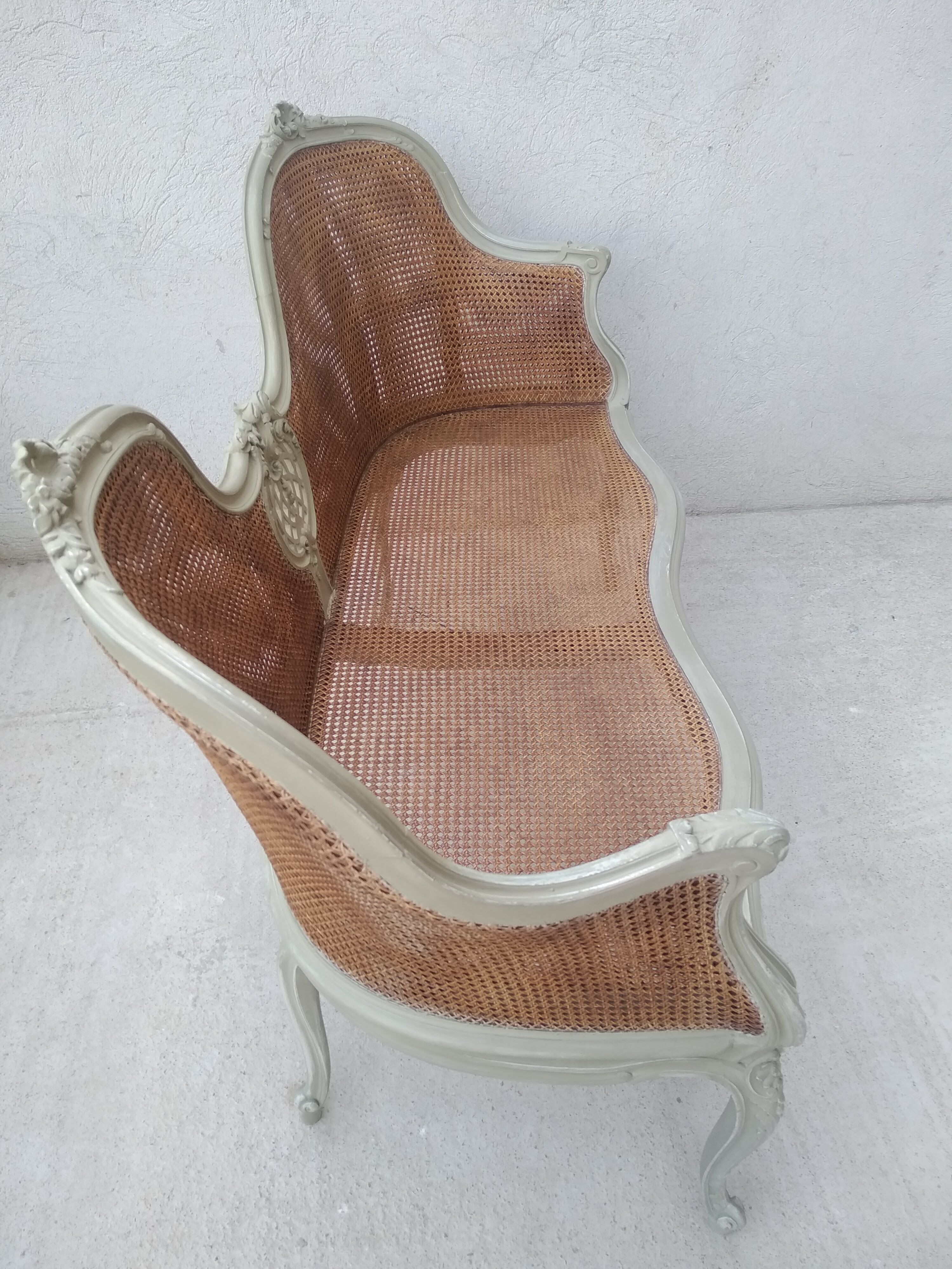 Salon Louis XV with double patinated cannage